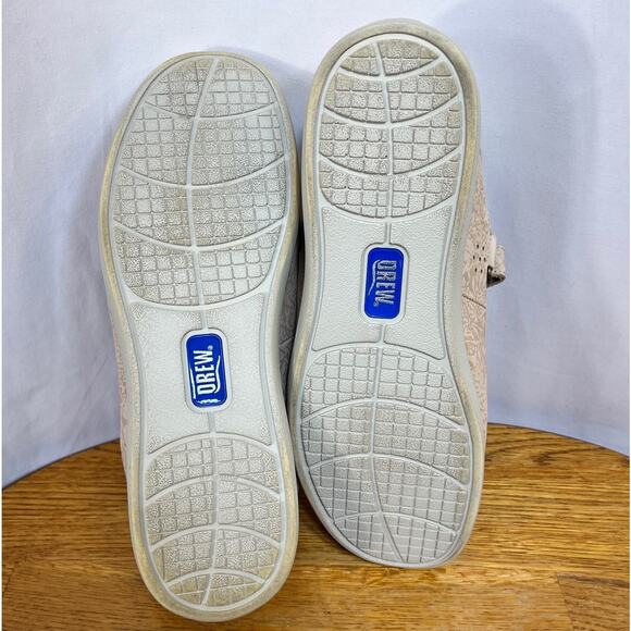 Drew Rose Mary Jane Comfort Shoe Women's US 9.5M Beige Leather Floral 14375 3Y - Picture 8 of 8